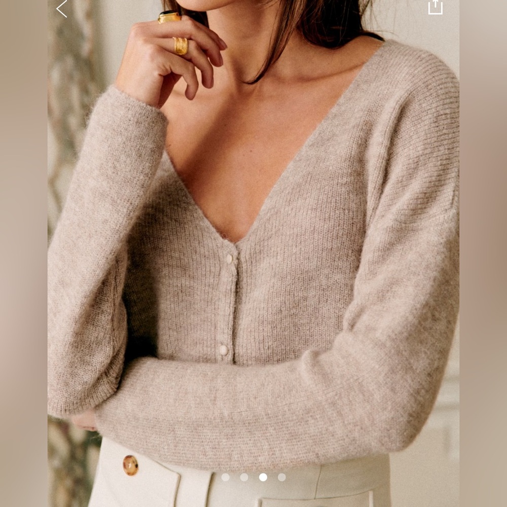 Sezane Barry Cardigan Light Beige XS